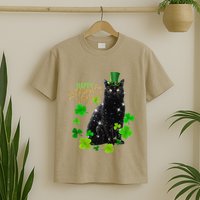 St Patrick's Day Irish Saint Patrick's Shamrock Sitting Cat2 T-Shirt