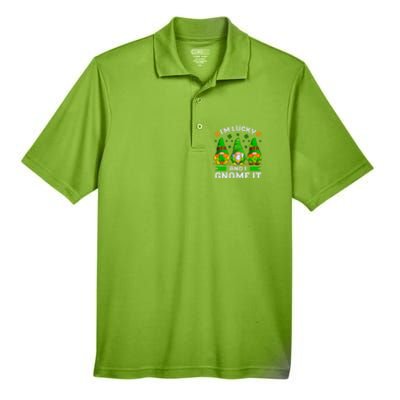 St Patrick's Day Irish Gnomes Funny Saying Gift Men's Origin Performance Piqué Polo