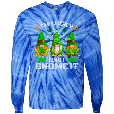 St Patrick's Day Irish Gnomes Funny Saying Gift Tie-Dye Long Sleeve Shirt