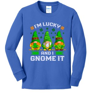 St Patrick's Day Irish Gnomes Funny Saying Gift Kids Long Sleeve Shirt