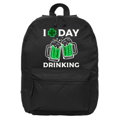 St Patricks Day I Love Day Drinking Funny Gifts Beer Lover 16 in Basic Backpack