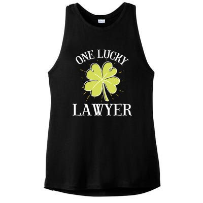 St Patricks Day Cute Gift Lucky Lawyer Gift Cool Gift Ladies PosiCharge Tri-Blend Wicking Tank