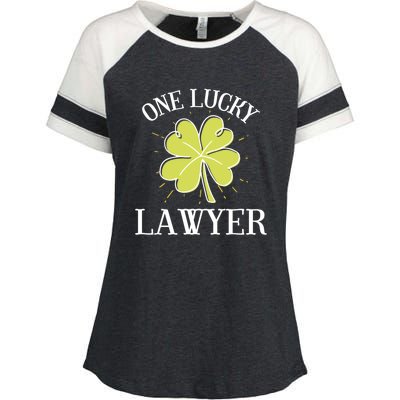 St Patricks Day Cute Gift Lucky Lawyer Gift Cool Gift Enza Ladies Jersey Colorblock Tee