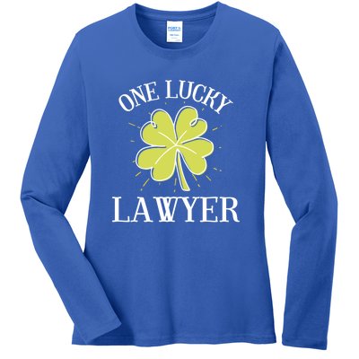 St Patricks Day Cute Gift Lucky Lawyer Gift Cool Gift Ladies Long Sleeve Shirt