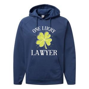 St Patricks Day Cute Gift Lucky Lawyer Gift Cool Gift Performance Fleece Hoodie