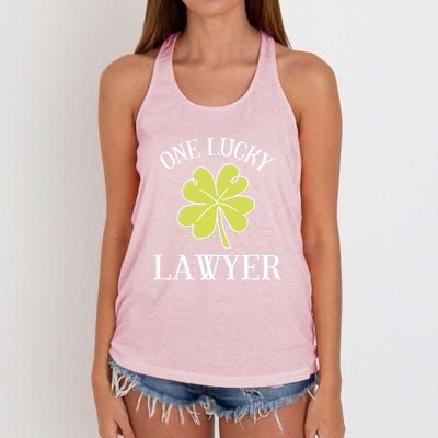 St Patricks Day Cute Gift Lucky Lawyer Gift Cool Gift Women's Knotted Racerback Tank