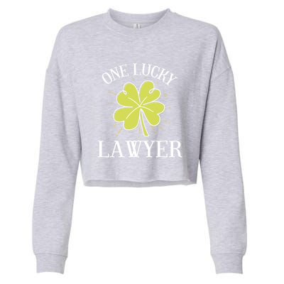 St Patricks Day Cute Gift Lucky Lawyer Gift Cool Gift Cropped Pullover Crew