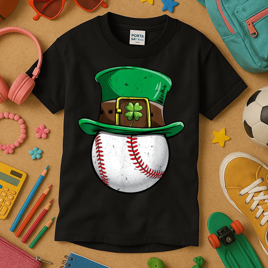 St Patricks Day, Baseball St Patricks Day Kids T-Shirt