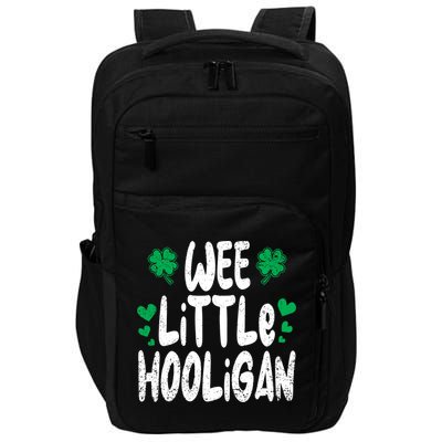St Patricks Day Boy Girl Toddlers Wee Little Hooligan Impact Tech Backpack