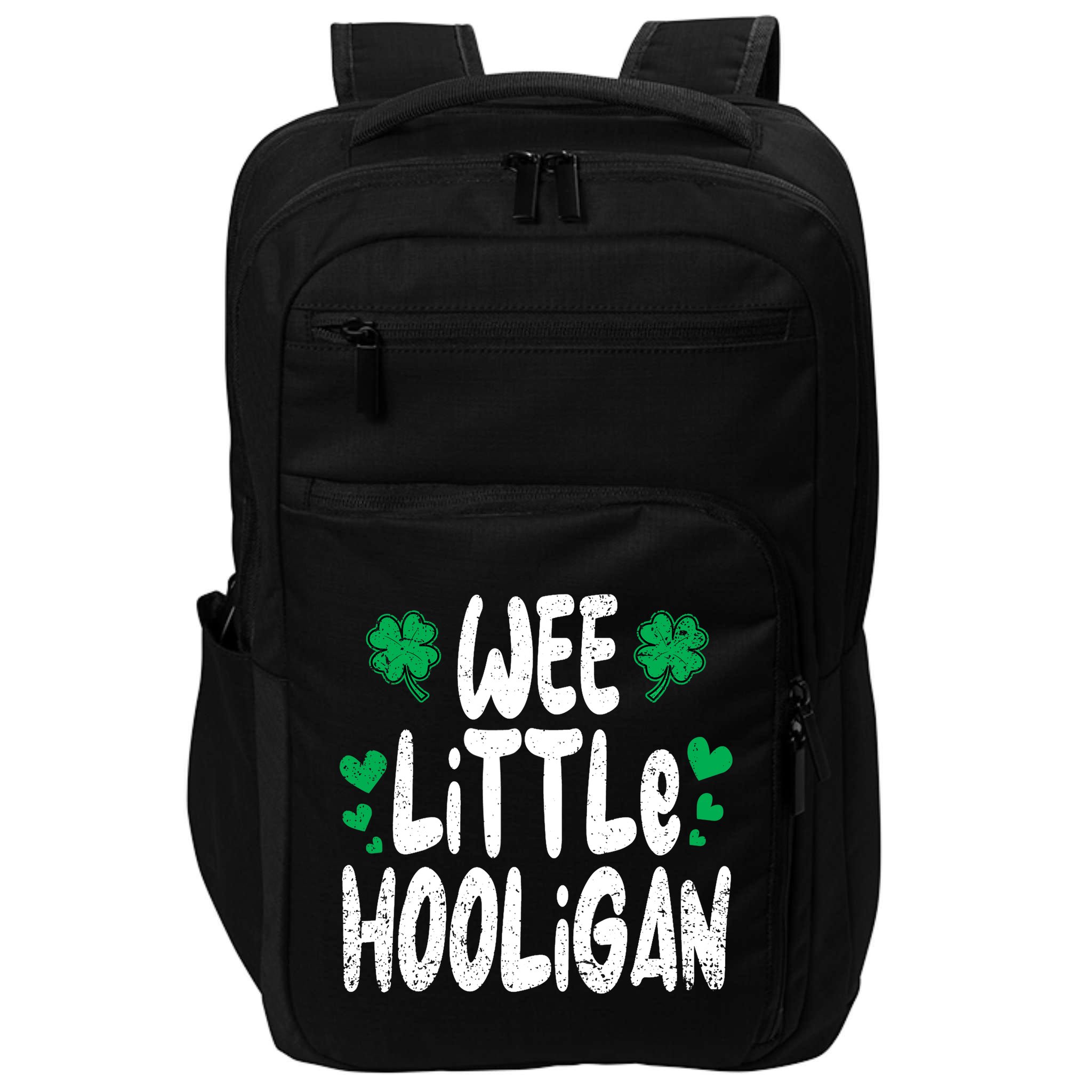 St Patricks Day Boy Girl Toddlers Wee Little Hooligan Impact Tech Backpack