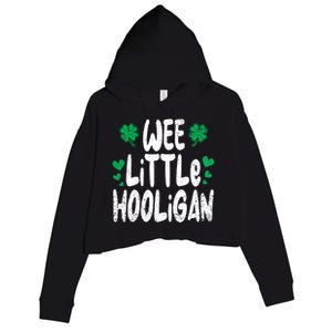 St Patricks Day Boy Girl Toddlers Wee Little Hooligan Crop Fleece Hoodie