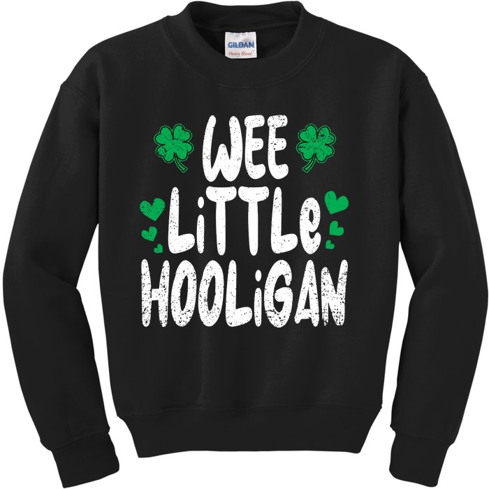 St Patricks Day Boy Girl Toddlers Wee Little Hooligan Kids Sweatshirt