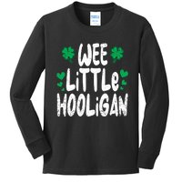 St Patricks Day Boy Girl Toddlers Wee Little Hooligan Kids Long Sleeve Shirt