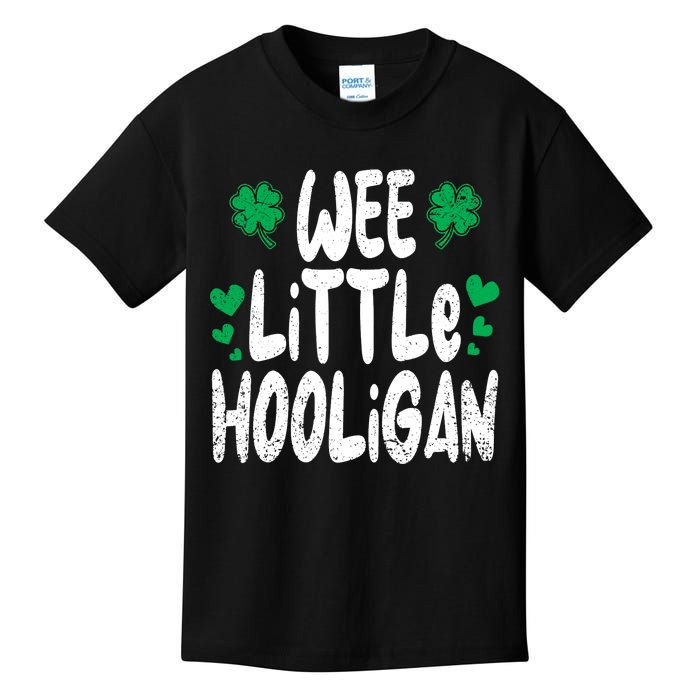 St Patricks Day Boy Girl Toddlers Wee Little Hooligan Kids T-Shirt