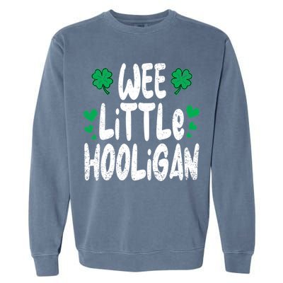 St Patricks Day Boy Girl Toddlers Wee Little Hooligan Garment-Dyed Sweatshirt