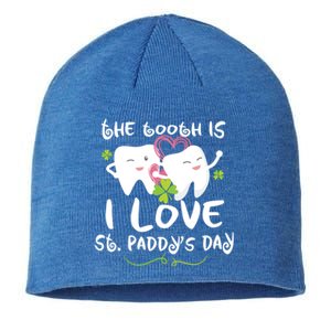 St Patricks Day Tooth Is Funny Dentist Dental Hygienist Gift Sustainable Beanie