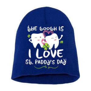 St Patricks Day Tooth Is Funny Dentist Dental Hygienist Gift Short Acrylic Beanie