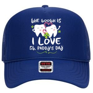 St Patricks Day Tooth Is Funny Dentist Dental Hygienist Gift High Crown Mesh Back Trucker Hat