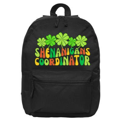 St Patrick's Day Shenanigan Coordinator Irish Clovers Groovy 16 in Basic Backpack