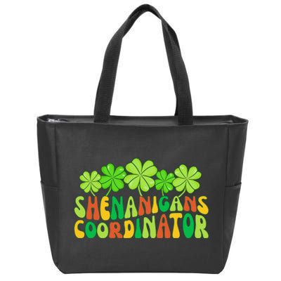 St Patrick's Day Shenanigan Coordinator Irish Clovers Groovy Zip Tote Bag