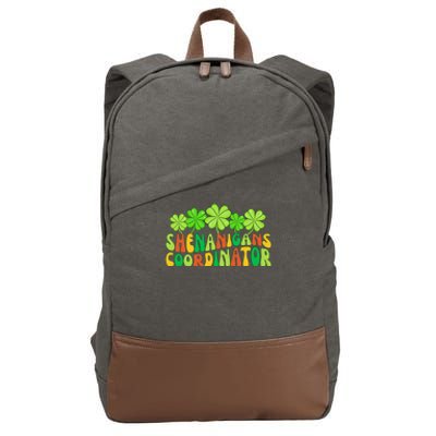 St Patrick's Day Shenanigan Coordinator Irish Clovers Groovy Cotton Canvas Backpack