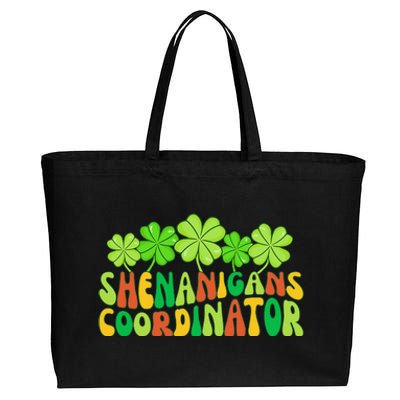 St Patrick's Day Shenanigan Coordinator Irish Clovers Groovy Cotton Canvas Jumbo Tote