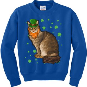 St Patricks Day Laperm Cat Shamrock Gift Kids Sweatshirt