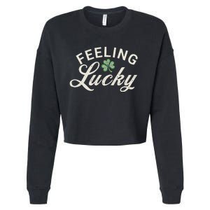 St. PatrickS Day Feeling Lucky Shamrock Cropped Pullover Crew