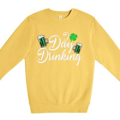 St Patricks Day I Love Day Drinking Funny Gifts Beer Lover Premium Crewneck Sweatshirt