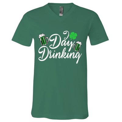 St Patricks Day I Love Day Drinking Funny Gifts Beer Lover V-Neck T-Shirt
