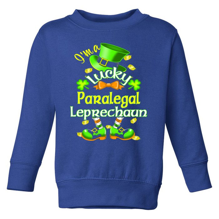 St Patrick's Day Paralegal Costume I'm A Lucky Leprechaun Gift Toddler Sweatshirt