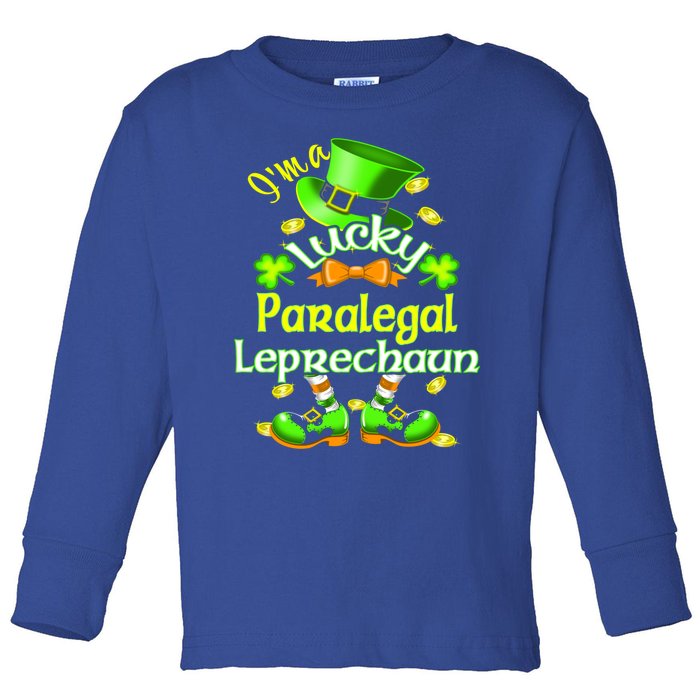 St Patrick's Day Paralegal Costume I'm A Lucky Leprechaun Gift Toddler Long Sleeve Shirt