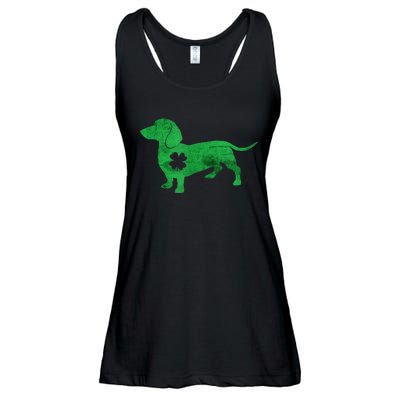 St. Patricks Day Saint Dachshund Weiner Dog Shamrock Paddy Gift Ladies Essential Flowy Tank