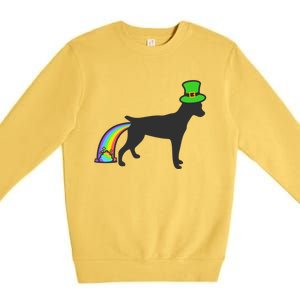 St Patrick's Day Rainbow Dog Gift Rat Terrier Gift Premium Crewneck Sweatshirt