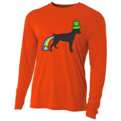 St Patrick's Day Rainbow Dog Gift Rat Terrier Gift Cooling Performance Long Sleeve Crew