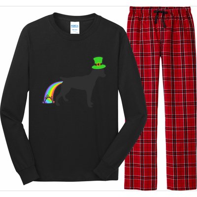 St Patrick's Day Rainbow Dog Gift Rat Terrier Gift Long Sleeve Pajama Set