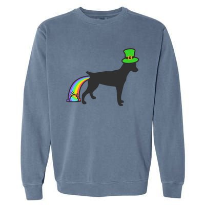 St Patrick's Day Rainbow Dog Gift Rat Terrier Gift Garment-Dyed Sweatshirt