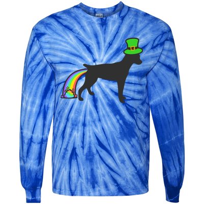 St Patrick's Day Rainbow Dog Gift Rat Terrier Gift Tie-Dye Long Sleeve Shirt