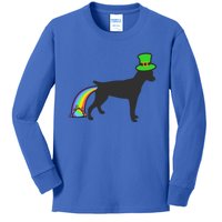 St Patrick's Day Rainbow Dog Gift Rat Terrier Gift Kids Long Sleeve Shirt