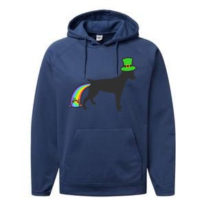 St Patrick's Day Rainbow Dog Gift Rat Terrier Gift Performance Fleece Hoodie