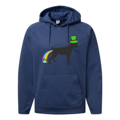 St Patrick's Day Rainbow Dog Gift Rat Terrier Gift Performance Fleece Hoodie