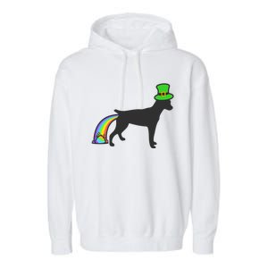 St Patrick's Day Rainbow Dog Gift Rat Terrier Gift Garment-Dyed Fleece Hoodie