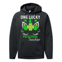 St Patrick's Day One Lucky Preschool Teacher Performance Fleece Hoodie