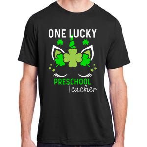 St Patrick's Day One Lucky Preschool Teacher Adult ChromaSoft Performance T-Shirt