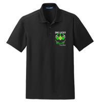 St Patrick's Day One Lucky Preschool Teacher Dry Zone Grid Polo