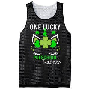 St Patrick's Day One Lucky Preschool Teacher Mesh Reversible Basketball Jersey Tank