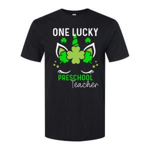 St Patrick's Day One Lucky Preschool Teacher Softstyle CVC T-Shirt