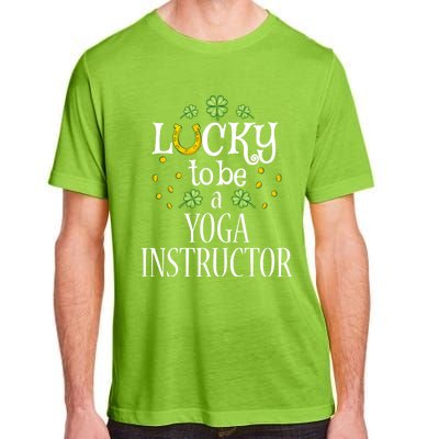 St Patricks Day Lucky To Be A Yoga Instructor Gift Adult ChromaSoft Performance T-Shirt