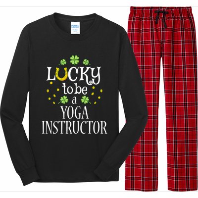 St Patricks Day Lucky To Be A Yoga Instructor Gift Long Sleeve Pajama Set