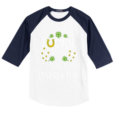 St Patricks Day Lucky To Be A Yoga Instructor Gift Baseball Sleeve Shirt